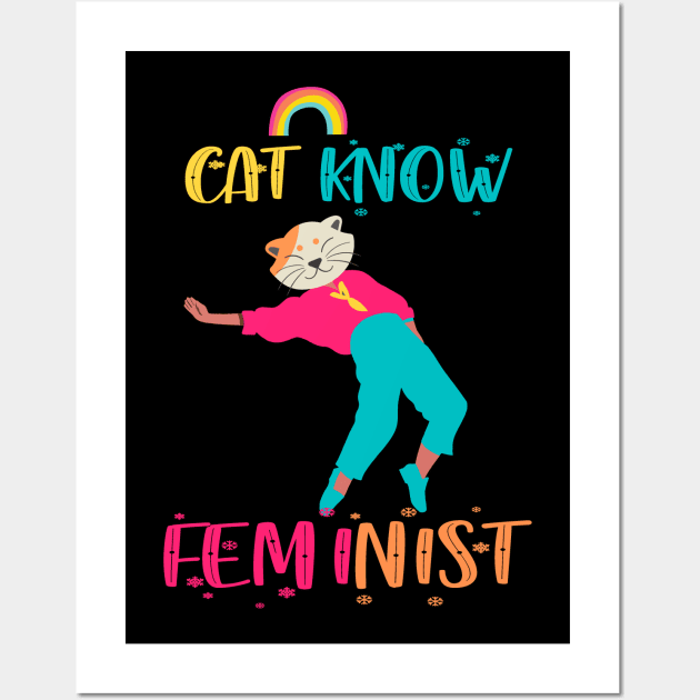 Cat Know Feminist Wall Art by 29 hour design